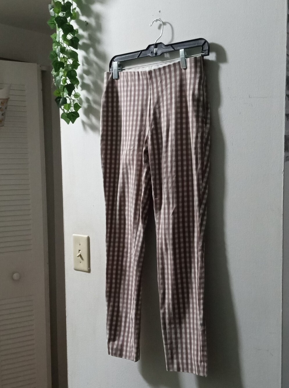 a new day Brown Gingham Slim Straight Chinos